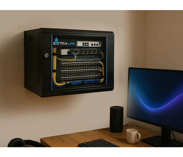 ExtraLink Lite 6U 530x400 Czarna wisząca - 1484053 - zdjęcie 7